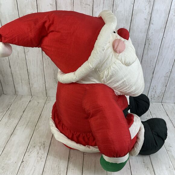 Large Department 56 Santa Claus Puffy Nylon Plush - Vintage - Picture 7 of 13